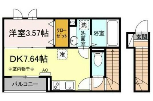 （反）D-room柴崎1丁目2阶1DK